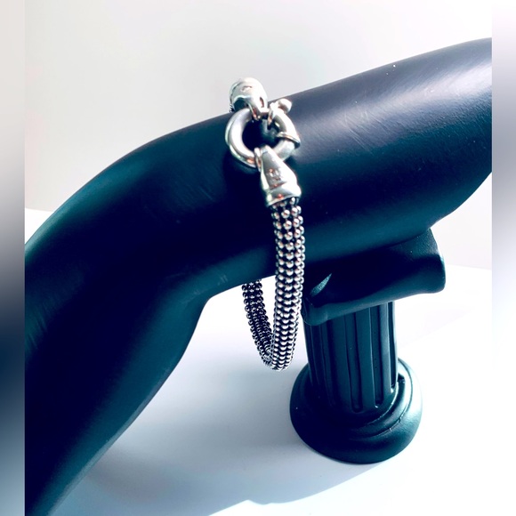 Silpada Vintage Rare HTF Sterling Silver Popcorn Bracelet w/Large Spring Clasp - Picture 1 of 16